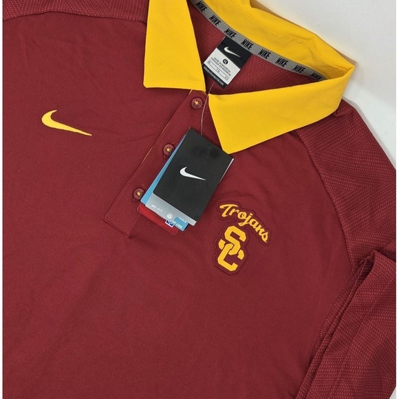 NEW NIKE USC Trojans Elite Coaches Sideline Performance Polo Shirt Men's XL NWT